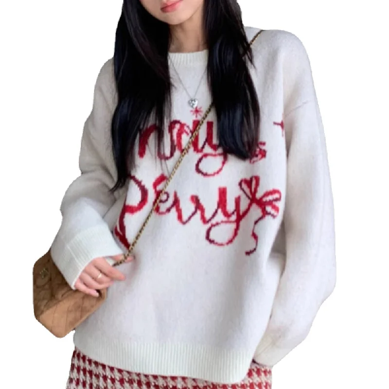 Women's Sweet Letter Sweater Cotton Fabric Linen Fabric Terry Fabric