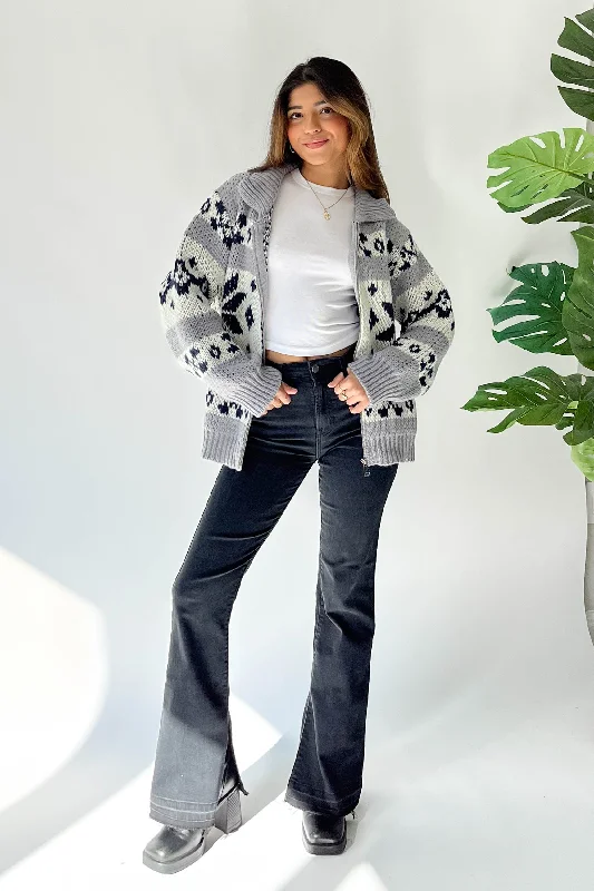 Tahoe Zip Up Sweater Transparent Opaque Sheer