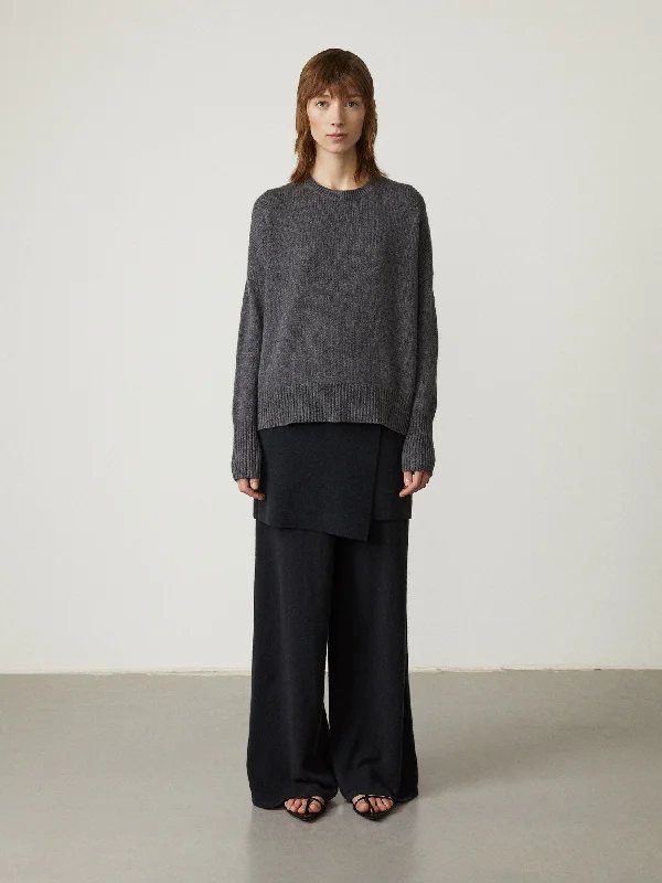 The Mila Sweater Boat Neck Shawl Collar Notched Collar