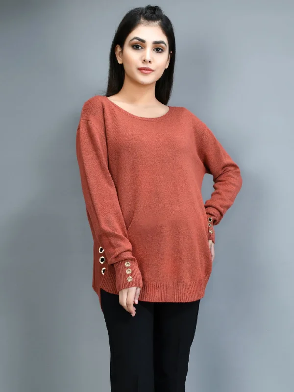 Eyelet detail Sweater Iron Safe Non-Iron Wrinkle Free