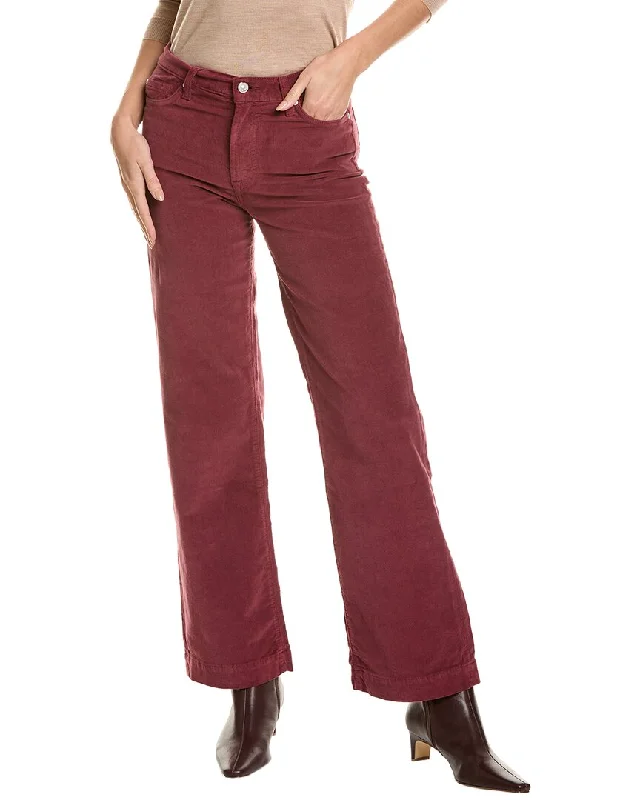 7 For All Mankind Alexa Oxblood Red Trouser Jean Fashionable Frayed Hem Denim