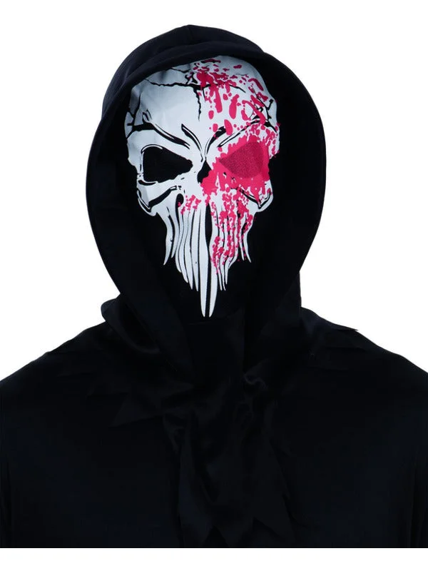 Bloody Reaper Fabric Hooded Mask Hoodie with Crew Neck Simple Timeless