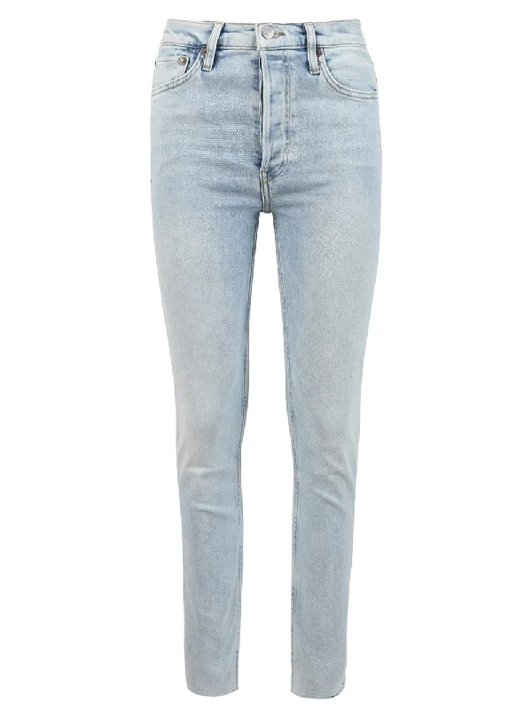 90s High Rise Ankle Crop Jean Trendy Low-Rise Slim Jeans