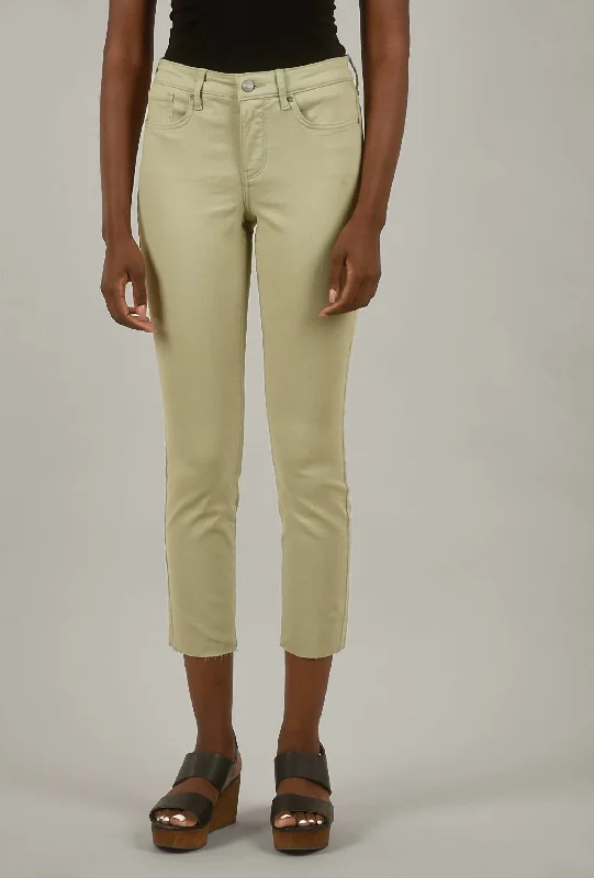 Alina Raw-Hem Skinny Denim Jean In Bamboo Fashionable Raw Edge Jeans