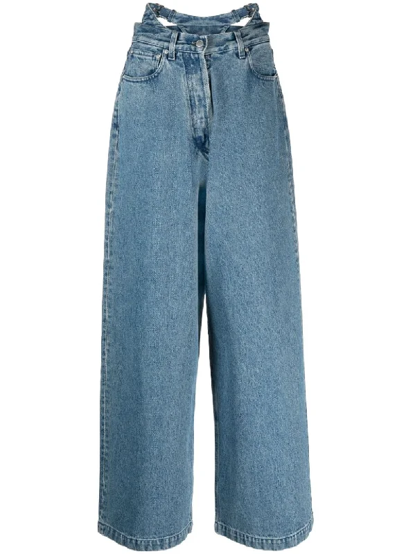 Ambush Jeans Blue Trendy Wide-Leg High-Waist Denim