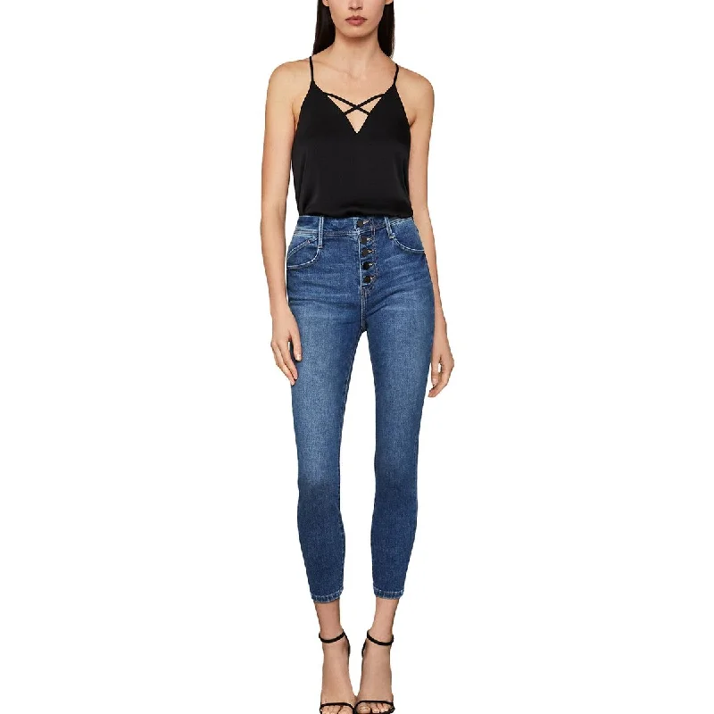 BCBGMAXAZRIA Womens High Rise Skinny Cropped Jeans Trendy Plus Size Jeans