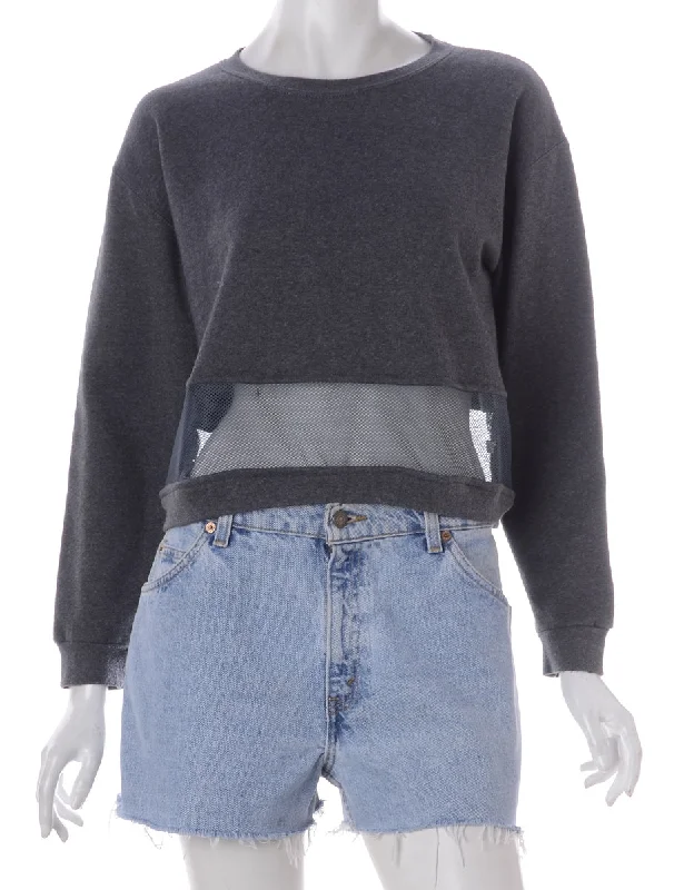 Label Alicia Sports Mesh Cropped Hoodie Hoodie with Tied Waist Feminine Flattering