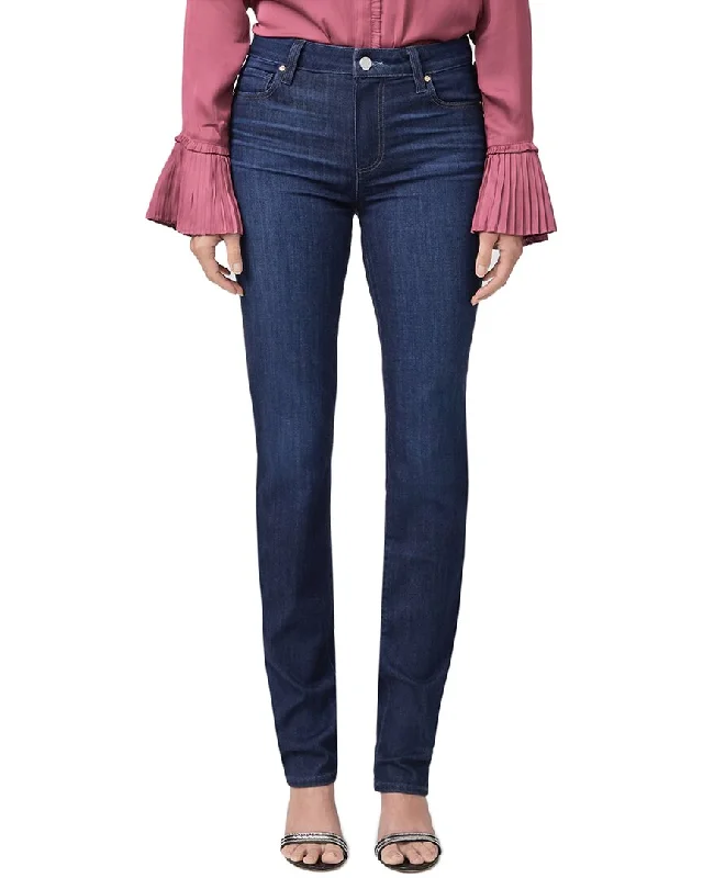 Paige Hoxton Cabaret High Rise Straight Leg Jean Fashionable Frayed Hem Denim