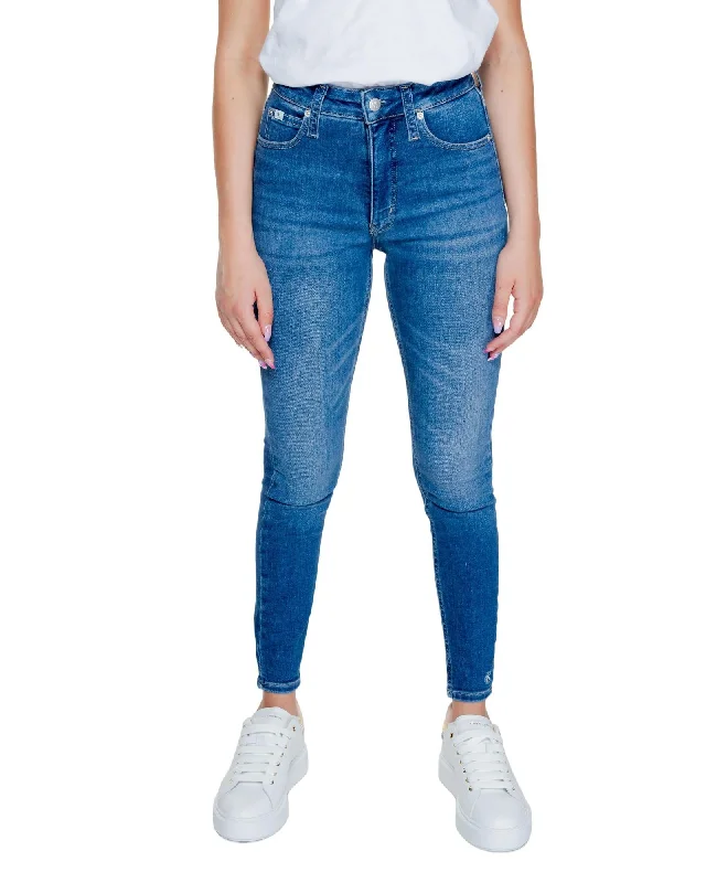 Calvin Klein Jeans Women's High Rise Skinny Jeans - Medium Wash Fashionable Raw Edge Jeans Calvin Klein Jeans Women's High Rise Skinny Jeans - Medium Wash Fashionable Raw Edge Jeans