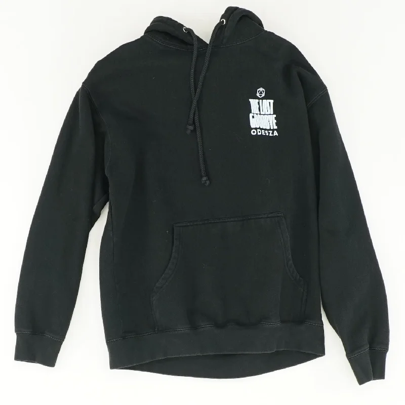 Black Solid Hoodie Hoodie with Typography Text Message