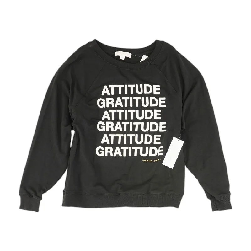 Black Solid Sweatshirt Cotton Hoodie Fleece Lining Warmth