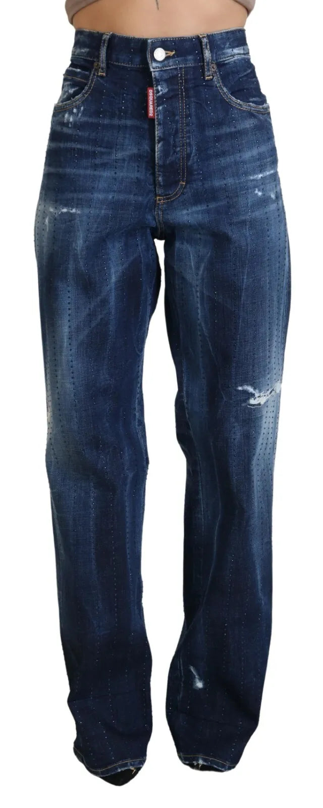 Blue High Waist Straight Denim Jeans San Diego Stylish Relaxed Fit Skinny Jeans