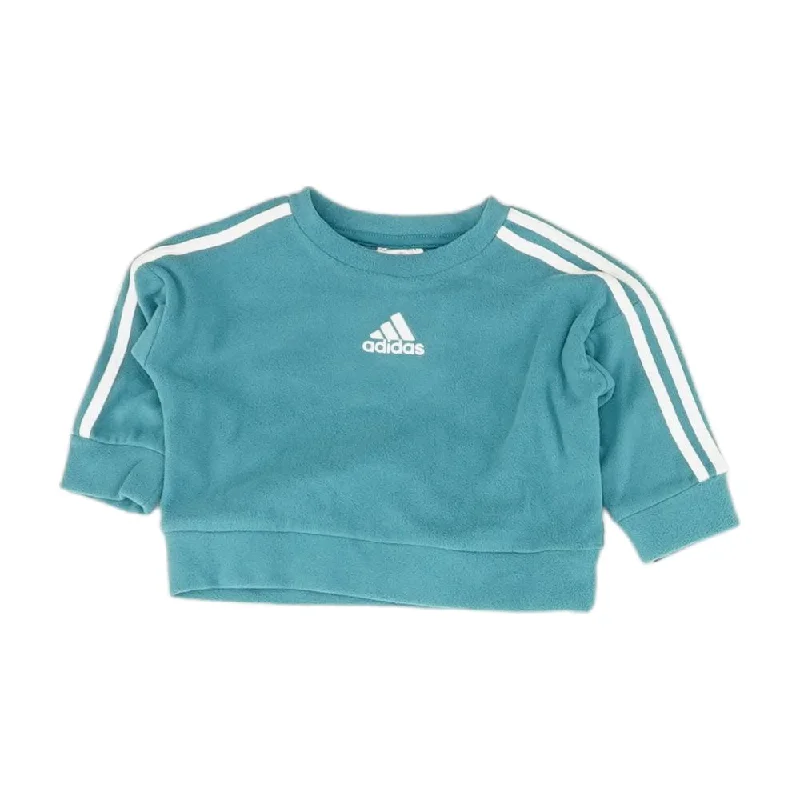 Blue Solid Sweatshirt Hoodie with Velcro Closure Adjustable Secure