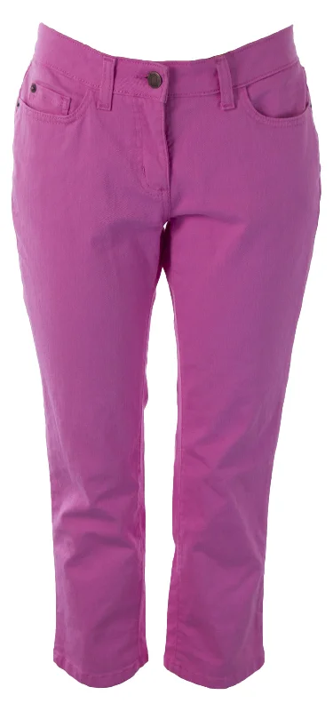 BODEN Women's Cropped Straight Leg Jeans Cyclamen Pink Casual Bootcut Ripped Jeans