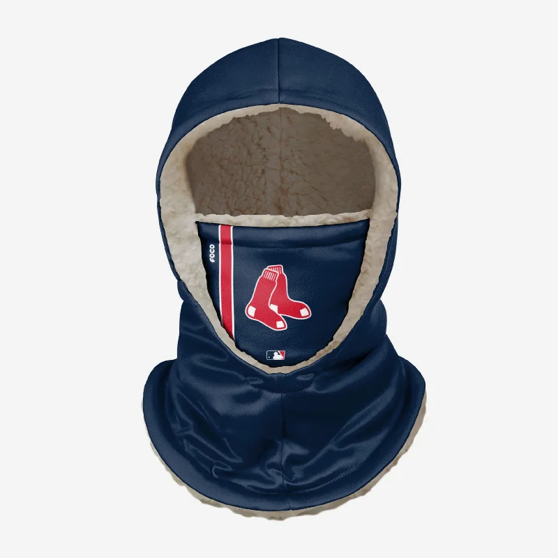 Boston Red Sox On-Field Navy Hooded Gaiter Hoodie with Half-Zip Sporty Casual
