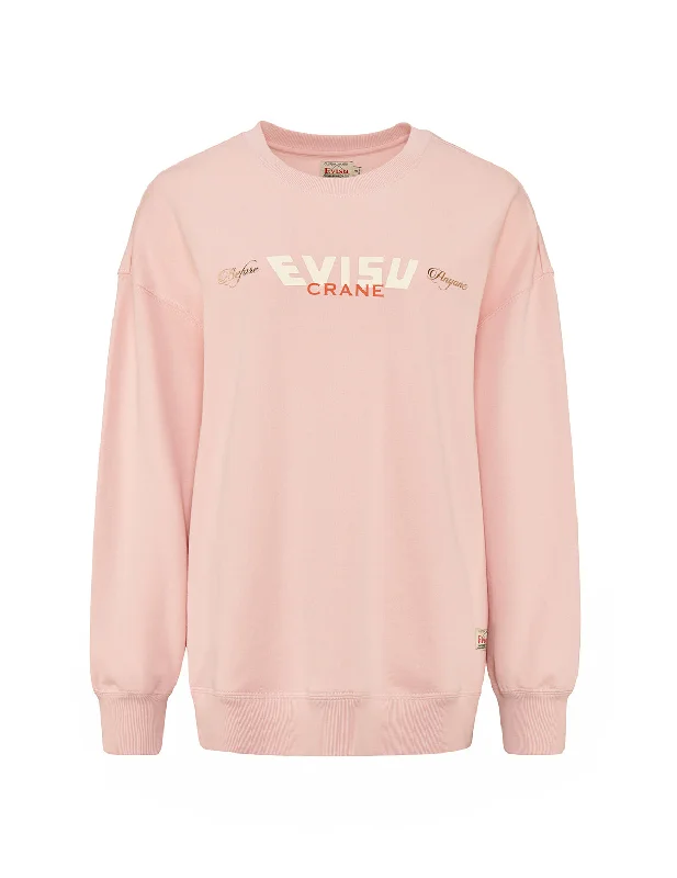 Brocade-patterned Kamon Appliqué Oversized Sweatshirt Hoodie with Stripes Bold Sporty
