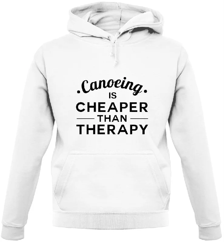 Canoeing Is Cheaper Than Therapy Unisex Hoodie Hoodie with Front Slit Layering Stylish