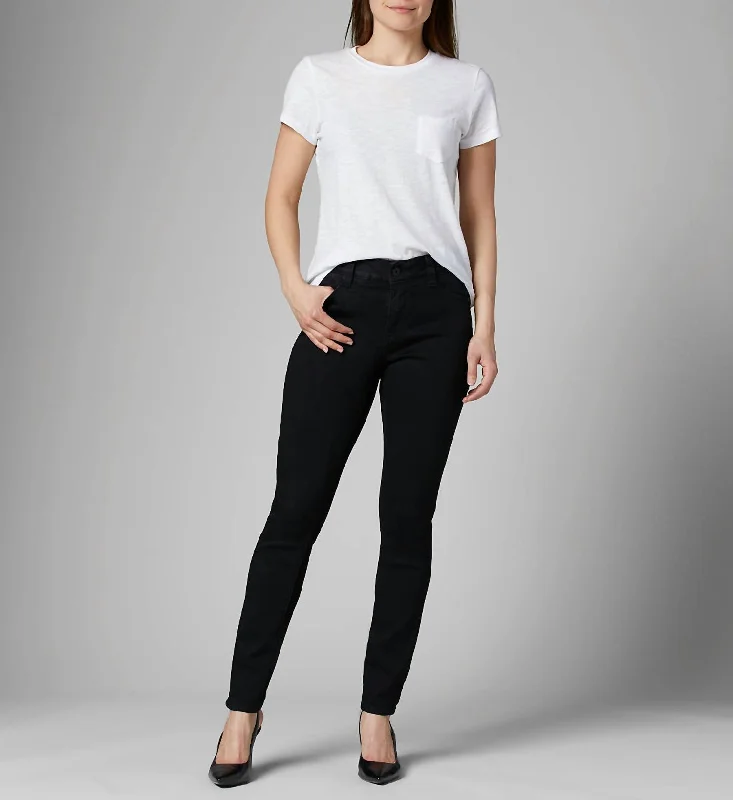 Cecilia Mid Rise Skinny Jeans In Black Fashionable Jeggings Style Jeans