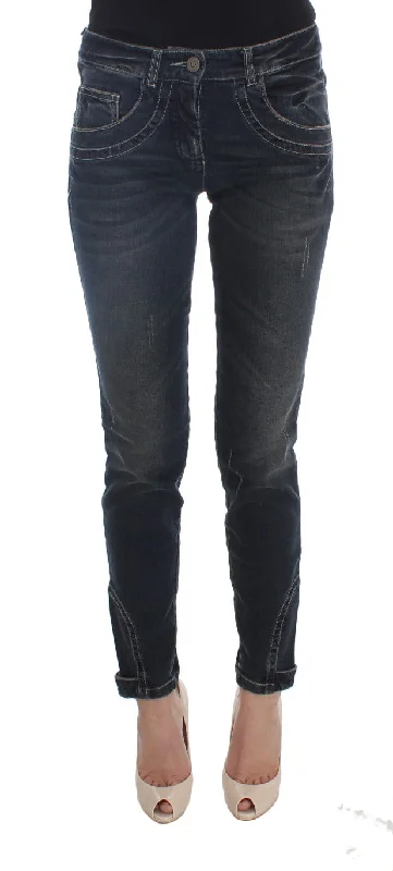 Ermanno Scervino Chic Blue Slim Fit Italian Jeans Comfortable Dark Wash Jeans