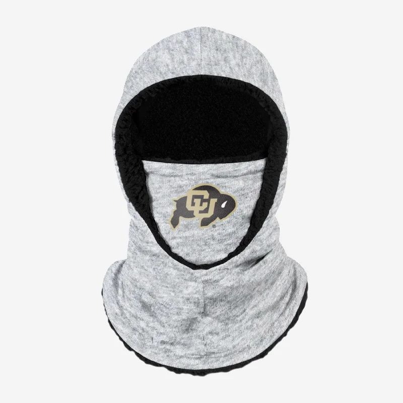 Colorado Buffaloes Heather Grey Big Logo Hooded Gaiter Hoodie with Crew Neck Simple Timeless Colorado Buffaloes Heather Grey Big Logo Hooded Gaiter Hoodie with Crew Neck Simple Timeless