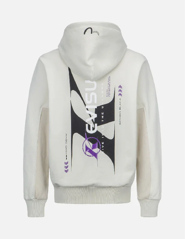 Color-Block Logo Print Hooded Sweatshirt Hoodie with Pocket Utility Practical