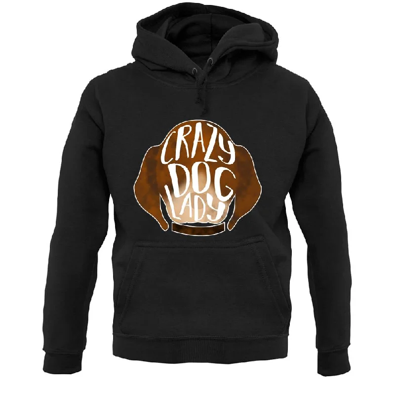 Crazy Dog Lady Unisex Hoodie Hoodie with Elastic Cuffs Stretchable Comfortable