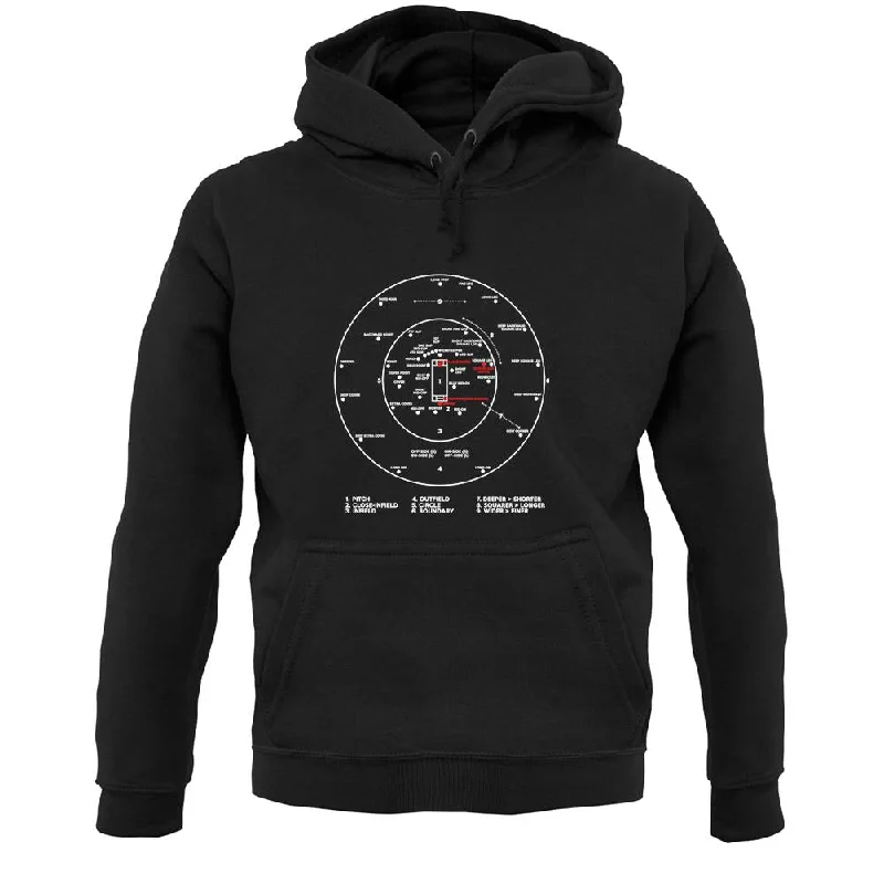 Cricket Ground Diagram Unisex Hoodie Hoodie with Thumb Holes Functional Cozy