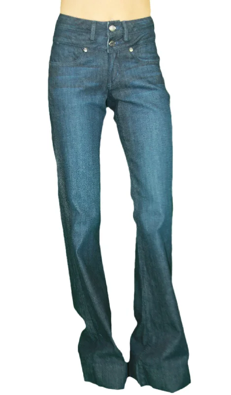 CUSTO BARCELONA Women's Jane Used Dark Wash High Waist Jeans DE3003 $220 Elegant Dark-Wash Bootcut Jeans CUSTO BARCELONA Women's Jane Used Dark Wash High Waist Jeans DE3003 $220 Elegant Dark-Wash Bootcut Jeans