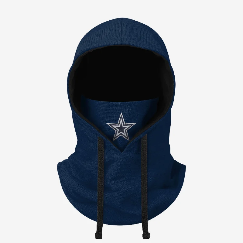 Dallas Cowboys Waffle Drawstring Hooded Gaiter Hoodie with Ribbed Cuffs Snug Fit Comfort