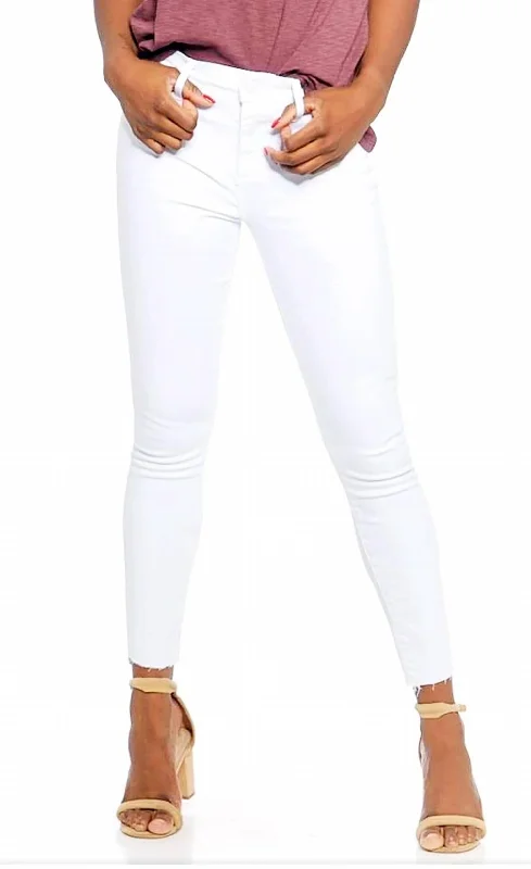 Distressed Skinny Jean In White Casual Distressed Skinny Jeans