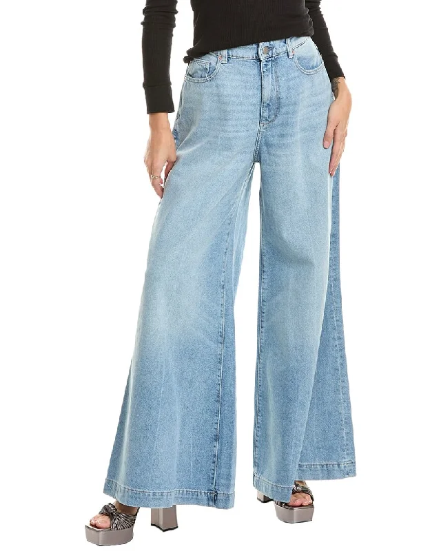 DL1961 Lucila Clear Sky Ultra Wide Leg Jean Chic Ripped Jeans