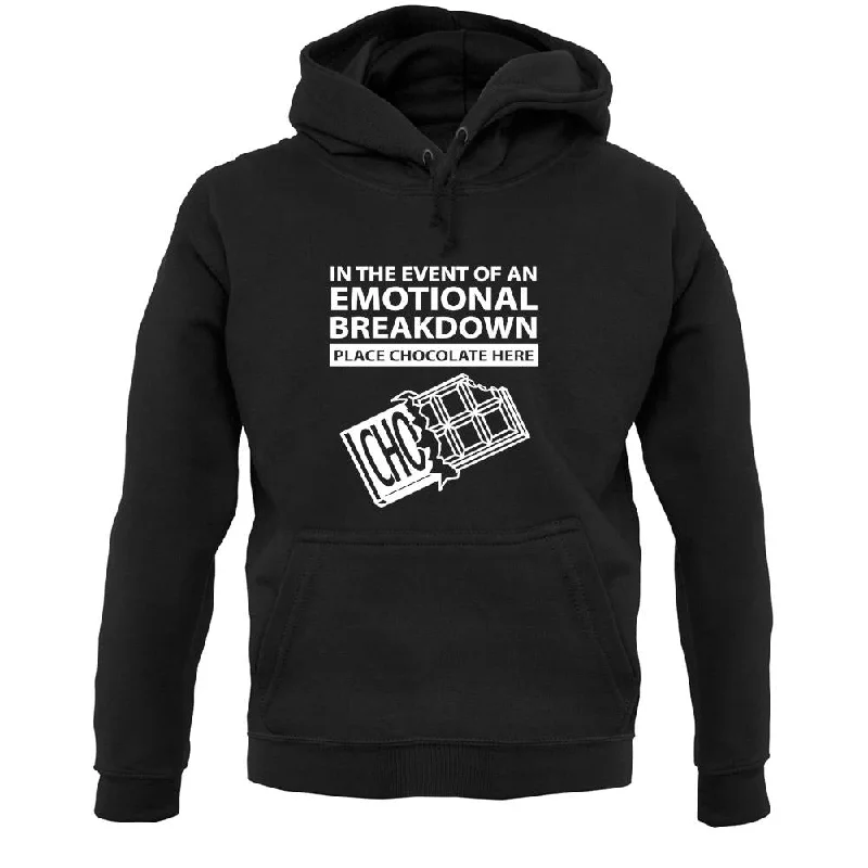 Emotional Breadown Place Chocolate Here Unisex Hoodie Hoodie with Hidden Zipper Minimalist Clean Emotional Breadown Place Chocolate Here Unisex Hoodie Hoodie with Hidden Zipper Minimalist Clean