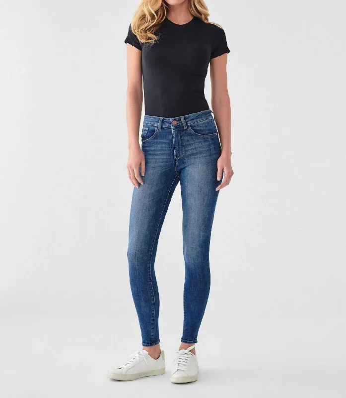 Florence Ankle Mid Rise Skinny Jeans In Parker Stylish Tapered Fit Jeans
