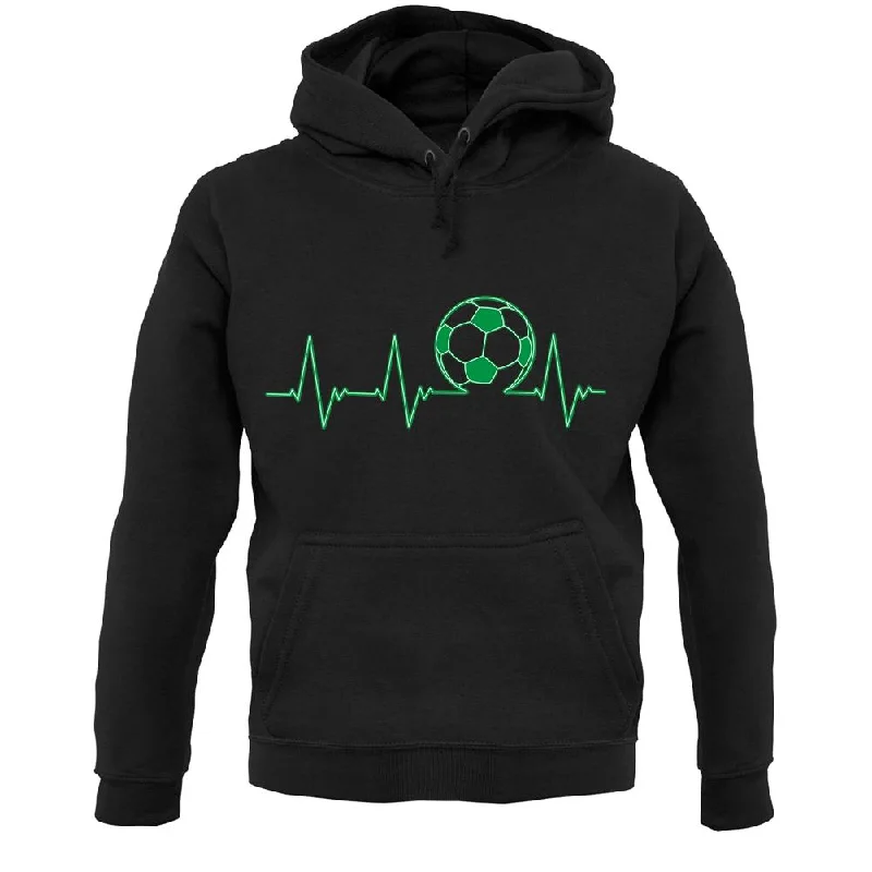 Football Heartbeat Unisex Hoodie Hoodie with Earth Tones Natural Calm