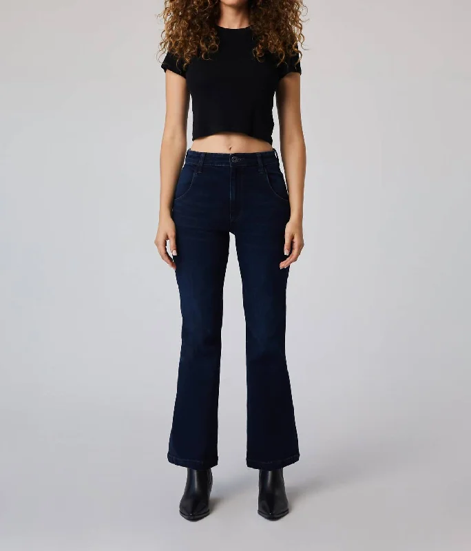 Grant High Rise Trouser Flare Jean In Dark Moore Trendy Skinny High-Waist Jeans