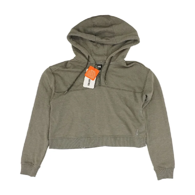 Gray Solid Hoodie Hoodie with Hem Patch Decorative Personalized