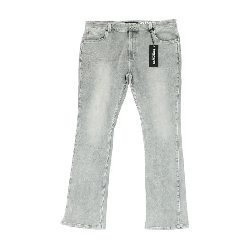 Gray Solid Jeans Cozy Tencel Blend Denim Jeans