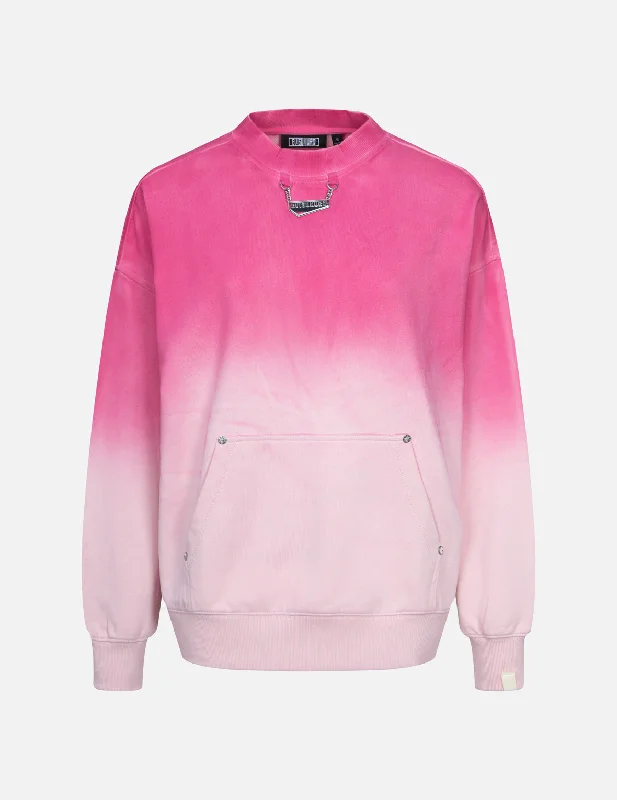 Hand Spray Effect Oversized Sweatshirt Hoodie with Cropped Fit Short Trendy