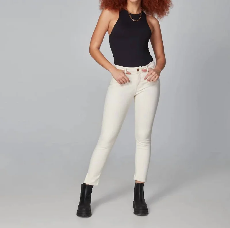 High Waist Skinny Jean In Ivory Classic Slim Fit Jeans