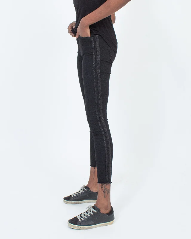 HW Looker Ankle Fray with Racer Stripe Jeans Trendy Plus Size Jeans