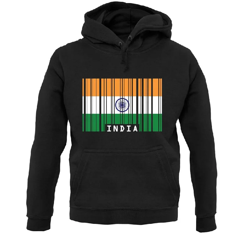 India Barcode Style Flag Unisex Hoodie Hoodie with Gradient Ombre Colorful