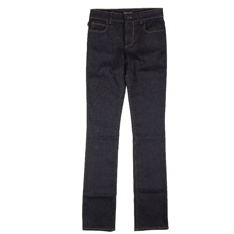 Indigo Skinny Jeans Trendy Wide-Legged High-Waist Jeans