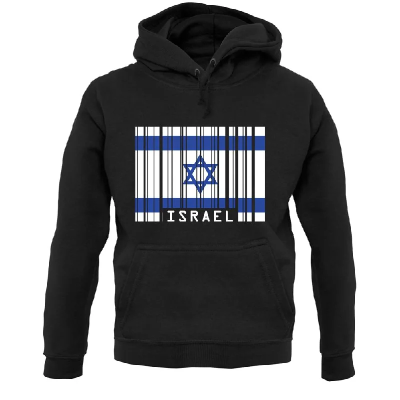 Israel Barcode Style Flag Unisex Hoodie Hoodie with Hood Adjustable Protection