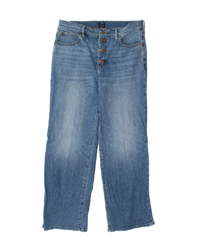 J. CREW Womens Wide Leg Jeans W31 L29 Blue Cotton Stylish Relaxed Fit Skinny Jeans