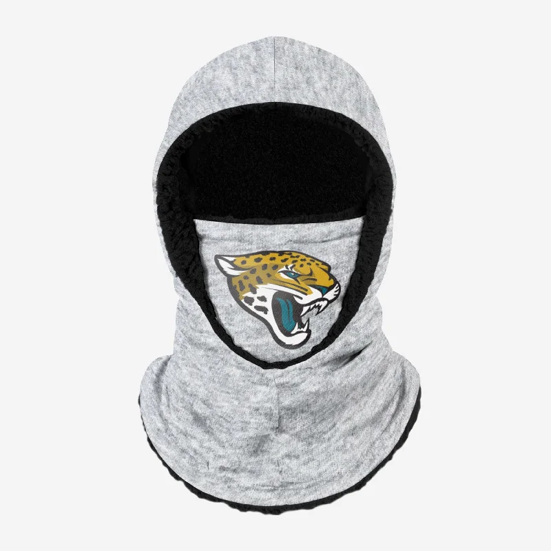 Jacksonville Jaguars Heather Grey Big Logo Hooded Gaiter Hoodie with Cropped Fit Short Trendy Jacksonville Jaguars Heather Grey Big Logo Hooded Gaiter Hoodie with Cropped Fit Short Trendy