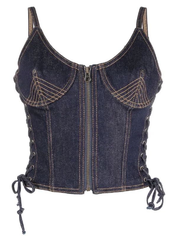 Jean Paul Gaultier Top Blue Chic Cropped Jeans