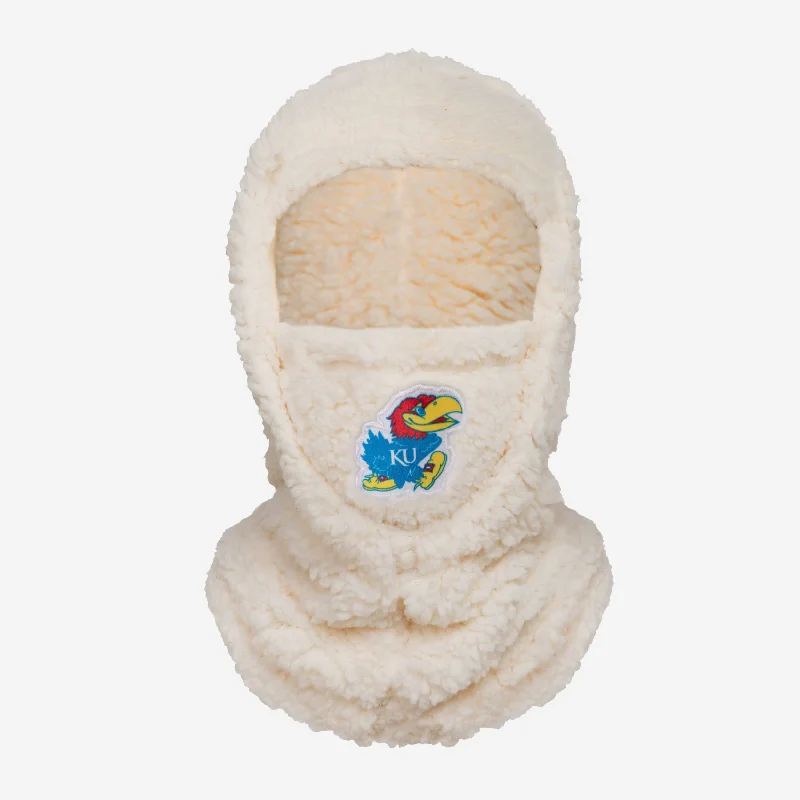 Kansas Jayhawks Sherpa Hooded Gaiter Hoodie with Drawcord Adjustable Secure