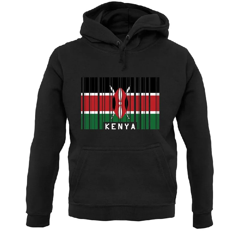 Kenya Barcode Style Flag Unisex Hoodie Oversized Hoodie Comfort Casual