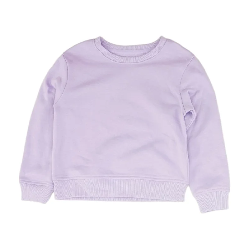 Lavender Solid Sweatshirt Hoodie with Mock Neck Collared Structured