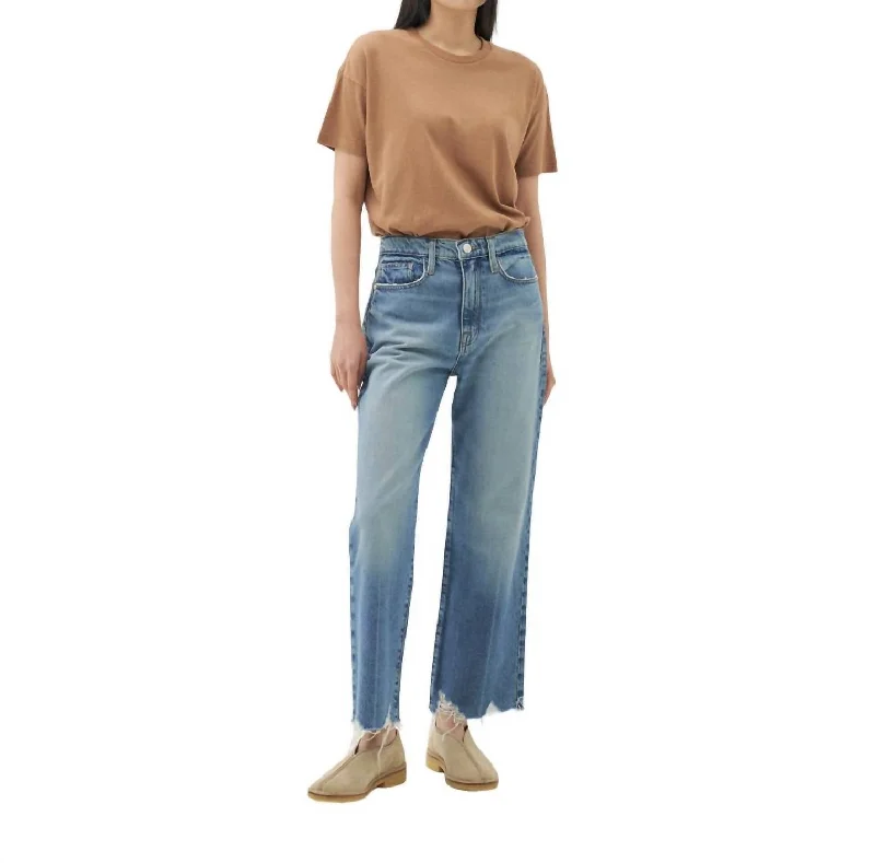 Le Jane Crop Jeans In Varsity Blues Modern Chew Classic Slim Fit Jeans